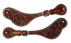 Western Sporenriemen aus US Leder mit Oak Leaf Tooling AC-163