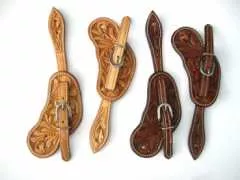 Western Sporenriemen breit aus US Leder mit Oakleaf Tooling