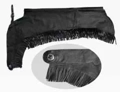 EE Tack Western Chaps mit Fransen aus Premium Soft Glattleder - Schwarz