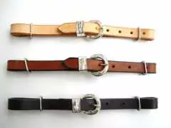 EE TACK Kinnriemen aus Leder mit Silberschnalle