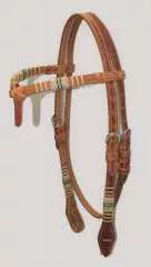 EE Tack Stirnband Kopfstück mit Rohaut Applikationen AE-135