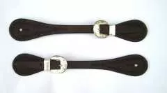 EE-TACK Sporenriemen gerade mit verzierten Silberschnallen L-163