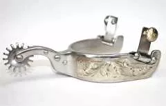 Rock Grinder Show Sporen mit graviertem Silberbeschlag