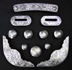 12-teiliges Silberset für Westernsättel #883