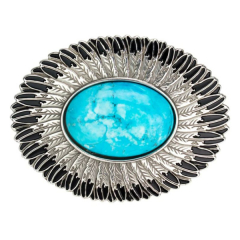 Western Buckle Gürtelschnalle ILC Turqoise Feather Western Buckle Gürtelschnalle ILC Turqoise Feather