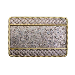 Western Buckle Gürtelschnalle ILC Woven Engraved Floral Western Buckle Gürtelschnalle ILC Woven Engraved Floral