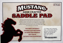 Mustang Filz Westernpad schwarz mit Lederbesatz